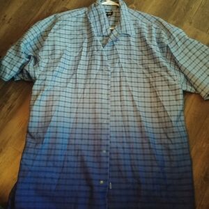 Stylish Blue Ombre Checkered Shirt
